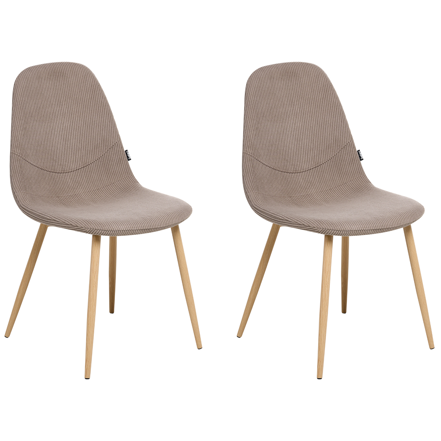 Astra Home Taupe Corduroy Armless Dining Chairs Set Of 2
