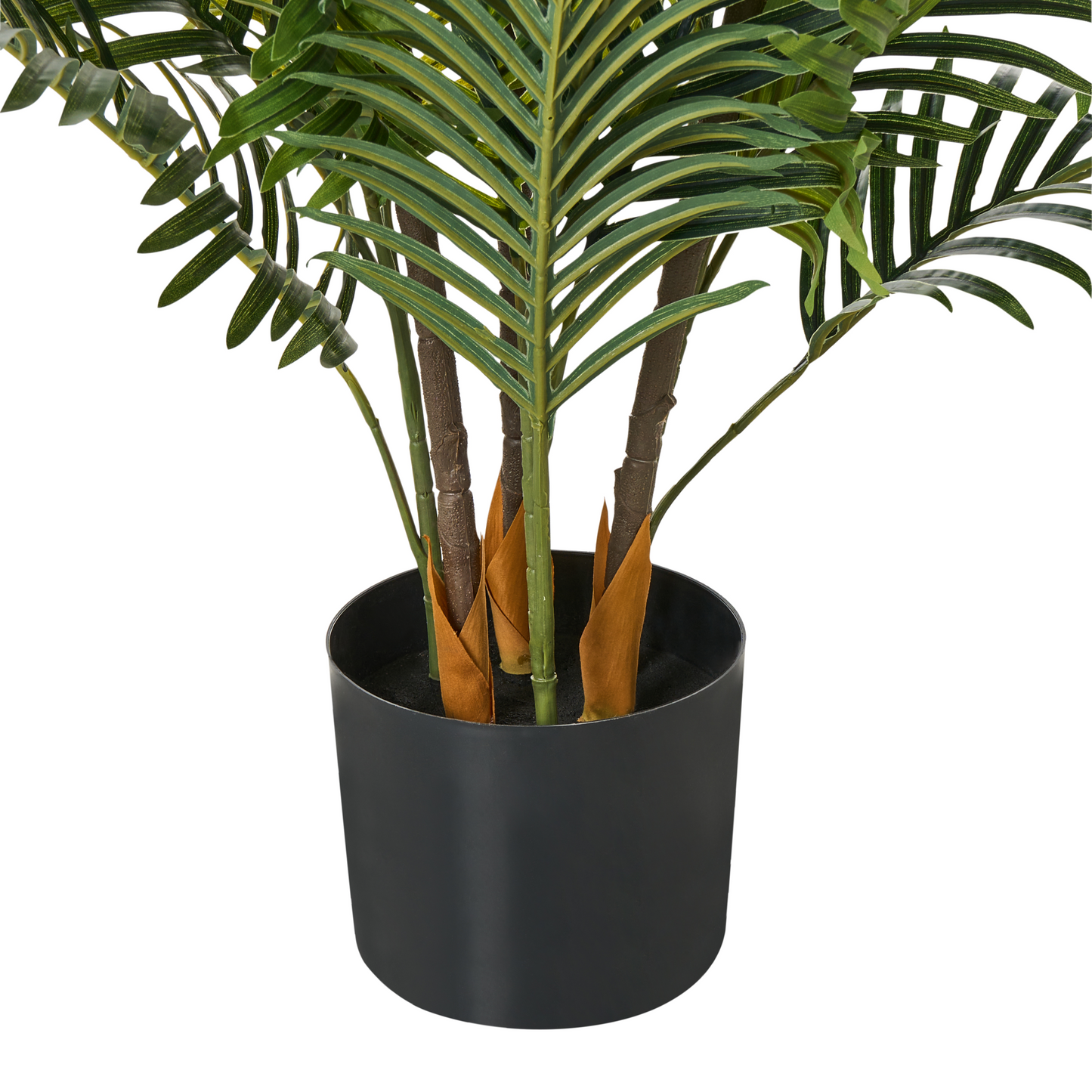 Artificial Potted Fan Palm Tree 180cm Tall Green and Black Leaves Indoor Decor