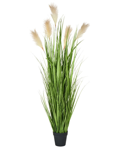 Artificial Potted Plant 130cm Pampas Grass Look With Green And Black Leaves