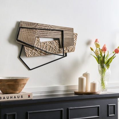 Metal Wall Decor Brown Modern Industrial Art