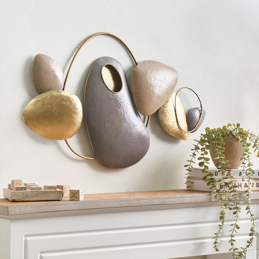 Home Gold Metal Wall Art Irregular Shape Modern Accent