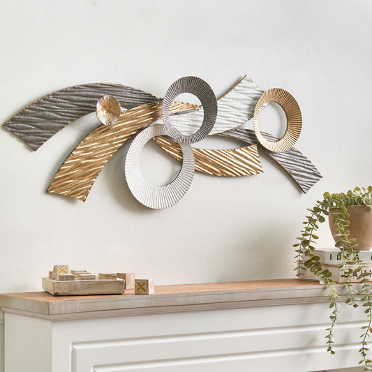 Gold Metal Wall Art Modern Glam Finish Accent Piece