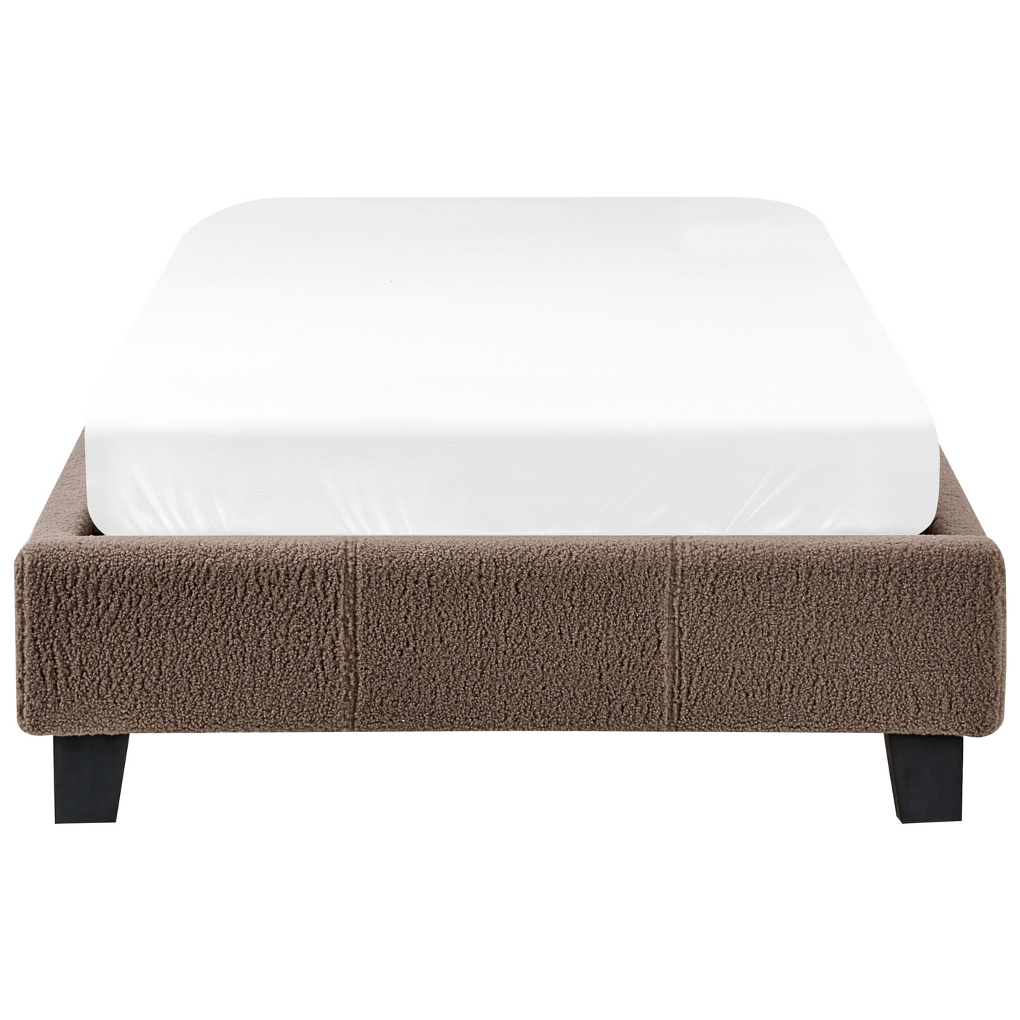 EU 3ft Taupe Fabric Slatted Bed Frame Without Headboard