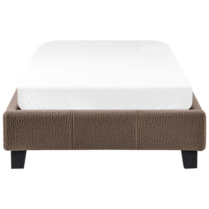 EU 3ft Taupe Fabric Slatted Bed Frame Without Headboard