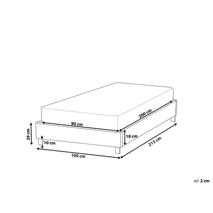 EU 3ft Taupe Fabric Slatted Bed Frame Without Headboard