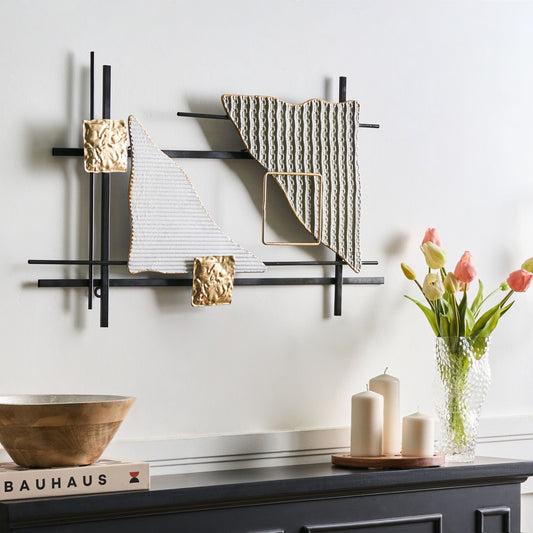 Metal Wall Decor Multicolor Gold Finish Art