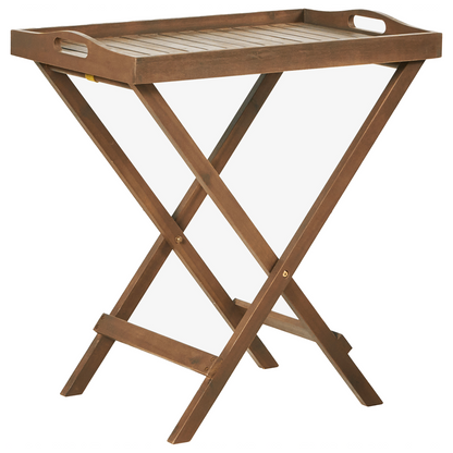 Acacia Wood Bistro Set With Taupe Cushions Folding