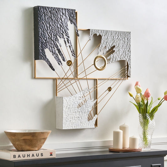 Home Multicolor Metal Wall Decor Abstract Shapes Modern Art