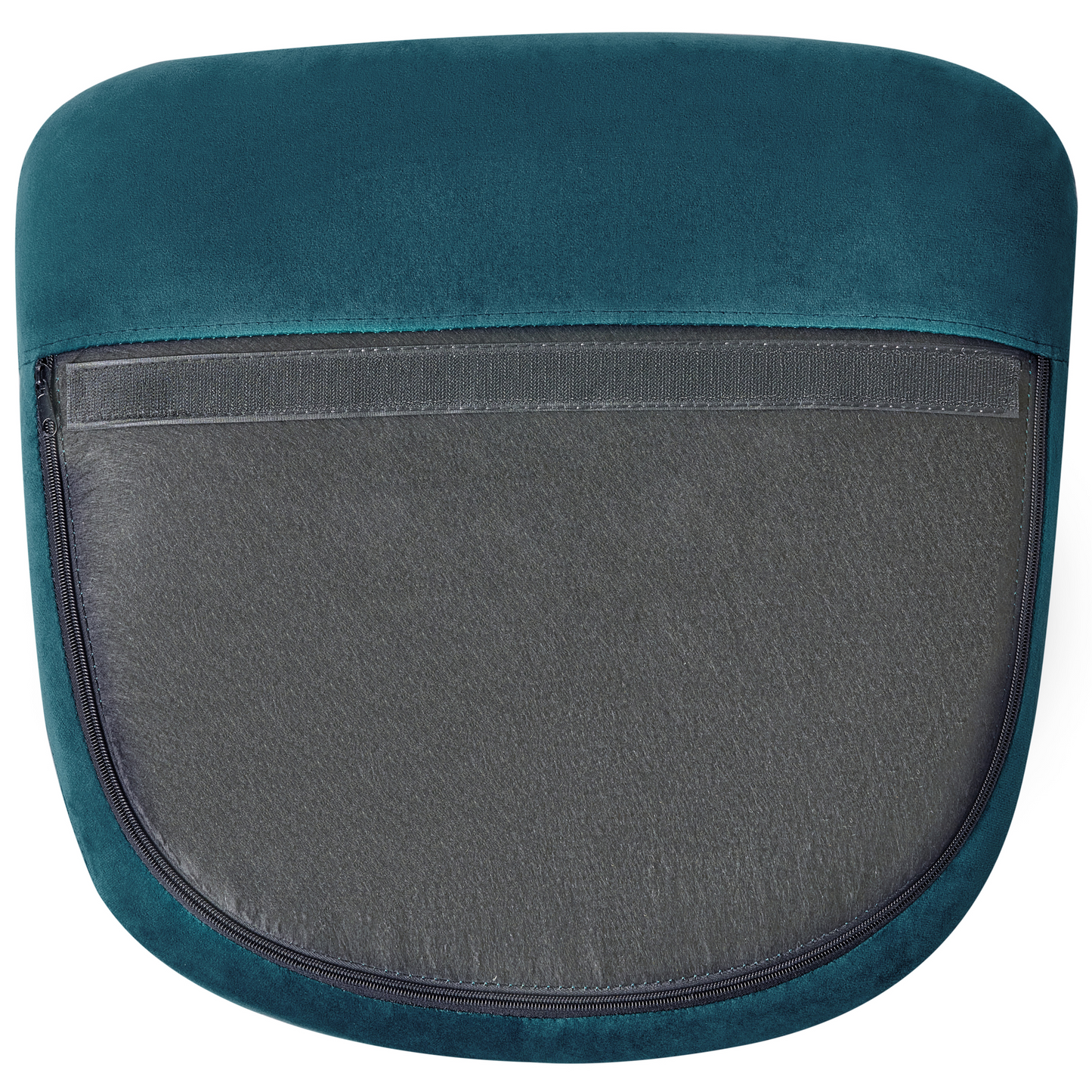 Velvet Sea Blue Rocking Chair With Metal Legs