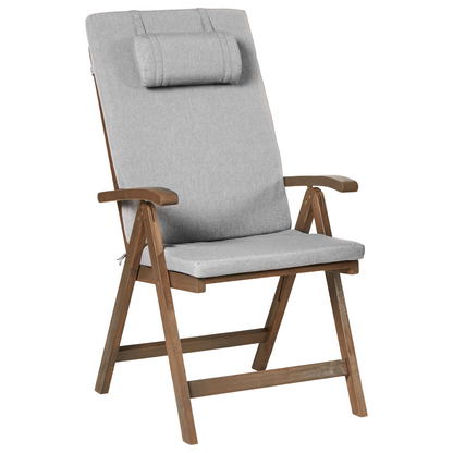 Acacia Living Garden Bistro Set Solid Wood With Grey Cushions