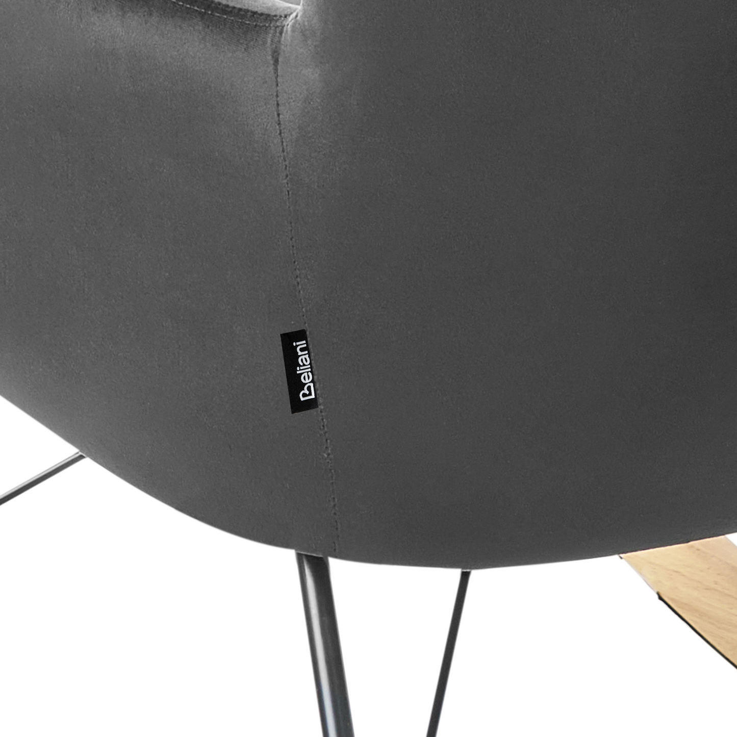 Black Velvet Rocking Chair With Metal Legs