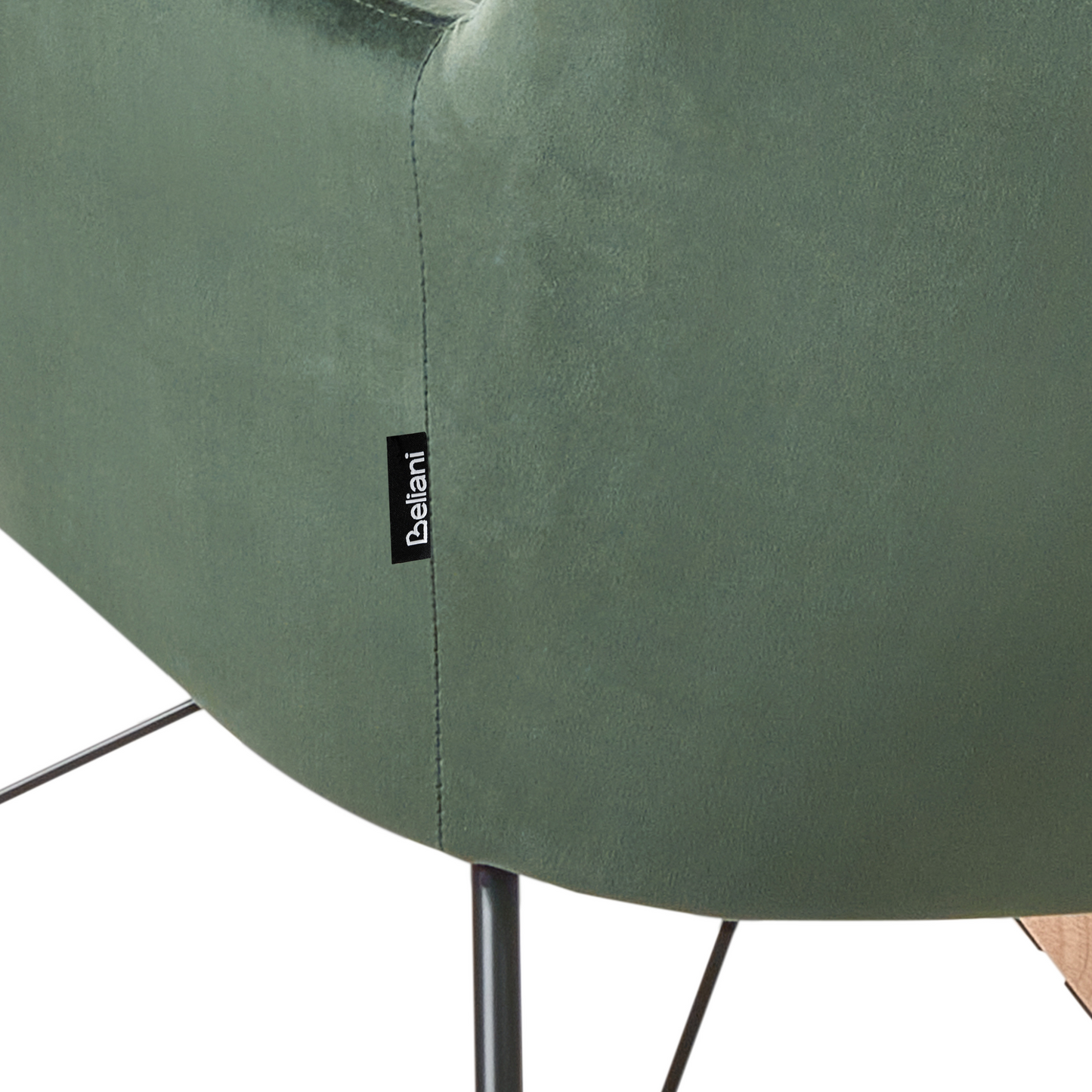 Luxe Velvet Rocking Chair Dark Green With Metal Legs