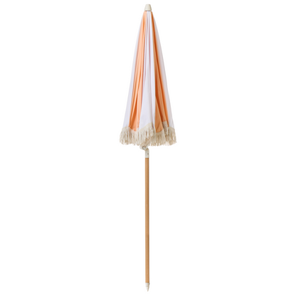 Parasol Beech Wood Orange 150cm Round Tilting UV Resistant