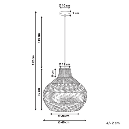 Pendant Lamp White Rattan Shade Iron Frame Handcrafted Boho Lighting For Living Room