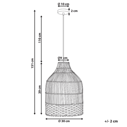 Pendant Lamp Natural Rattan Shade Iron Frame Handmade Lighting For Dining Room