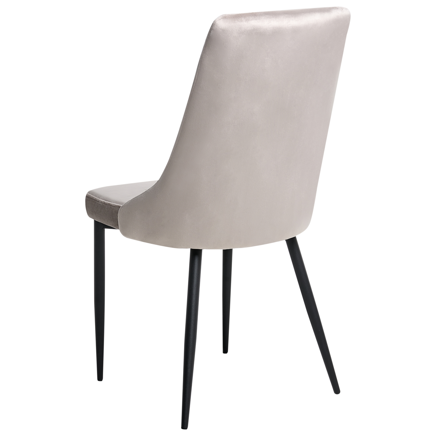 Taupe Velvet Dining Chairs Set Of 2 With Black Iron Legs