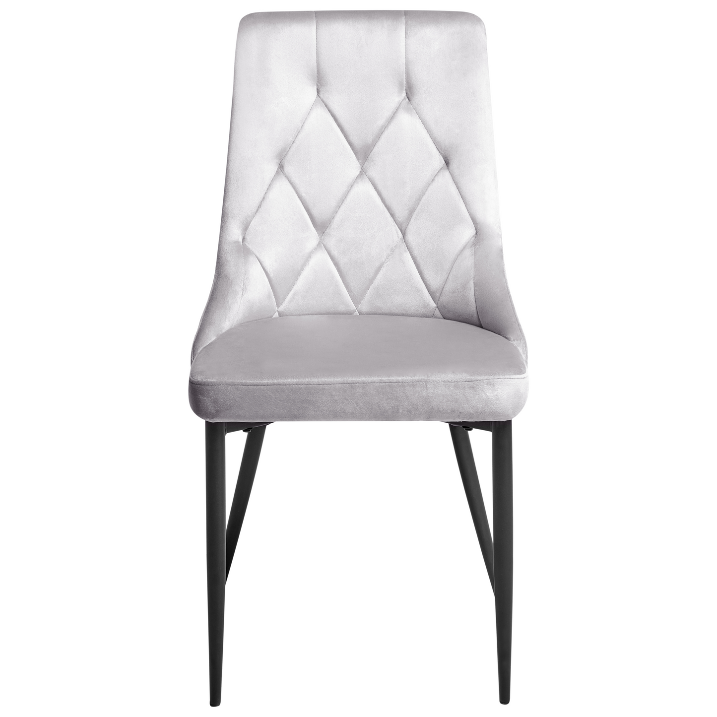 Velvet Dining Chairs Set Of 2 Light Grey With Black Iron Legs
