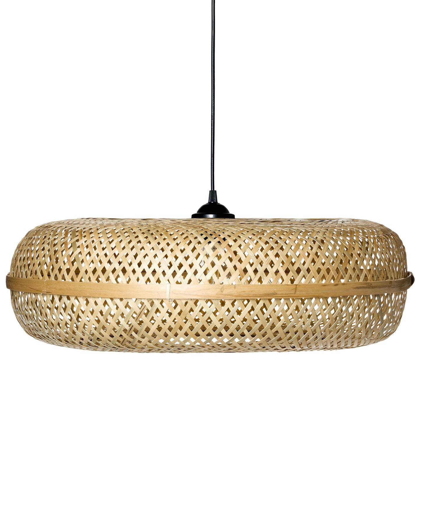 Pendant Lamp Natural Bamboo Shade Boho Woven Round Light