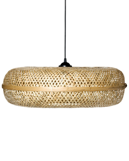 Pendant Lamp Natural Bamboo Shade Boho Woven Round Light