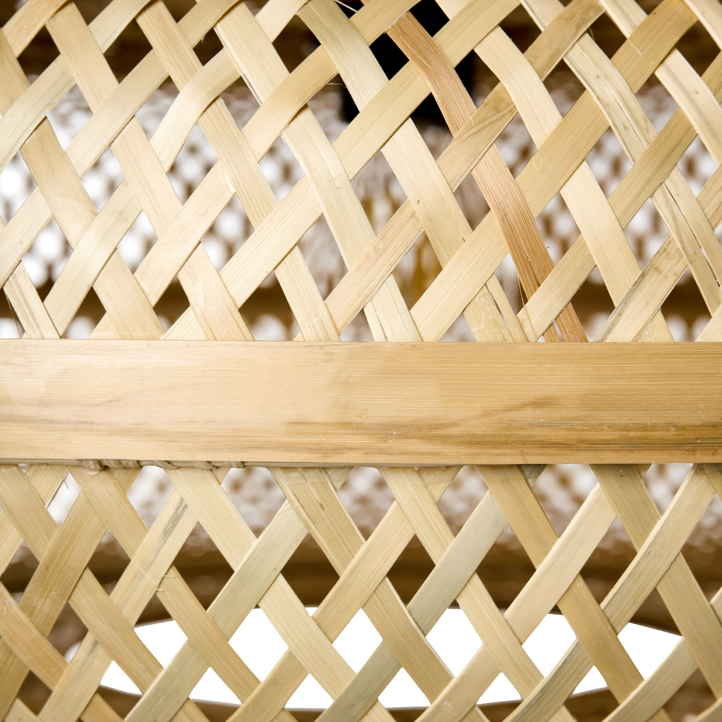 Pendant Lamp Natural Bamboo Shade Boho Woven Round Light