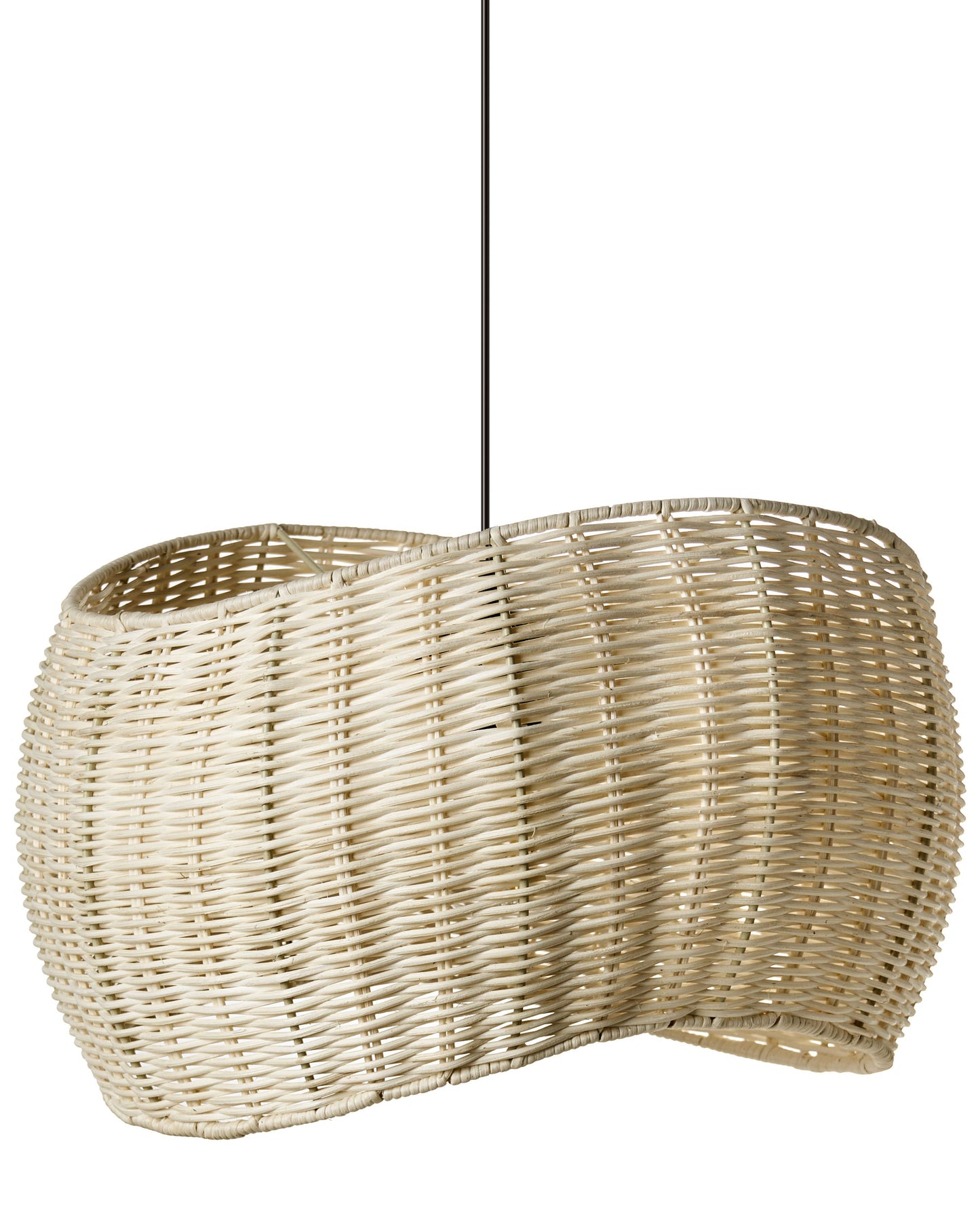 Natural Rattan Pendant Lamp Irregular Iron Frame Boho