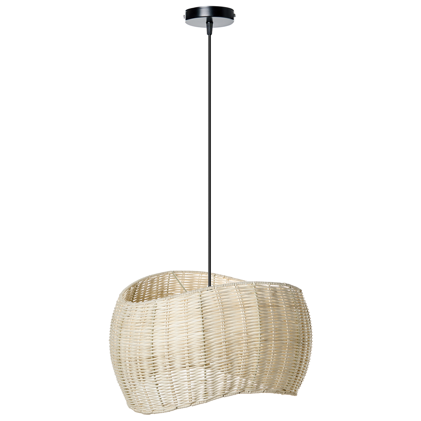 Natural Rattan Pendant Lamp Irregular Iron Frame Boho