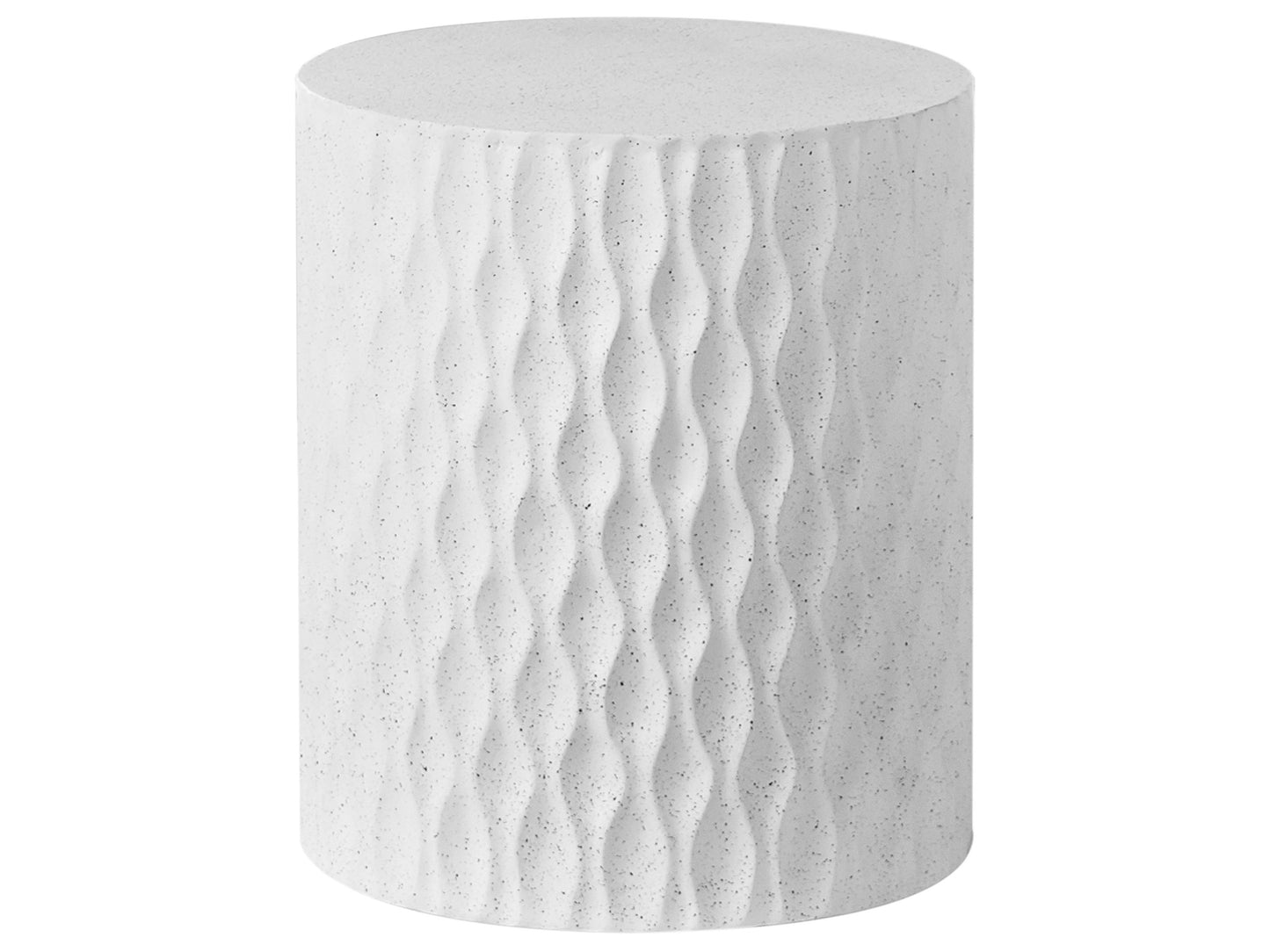 Accent Terrazzo Outdoor Round Side Table 37cm White