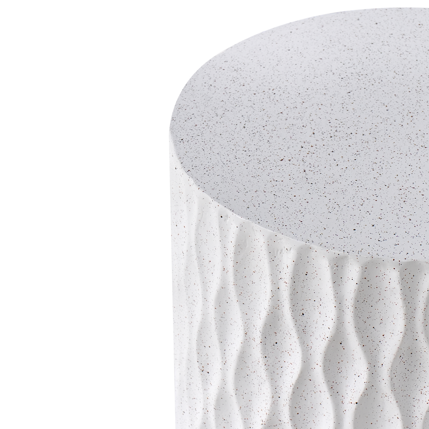 Accent Terrazzo Outdoor Round Side Table 37cm White