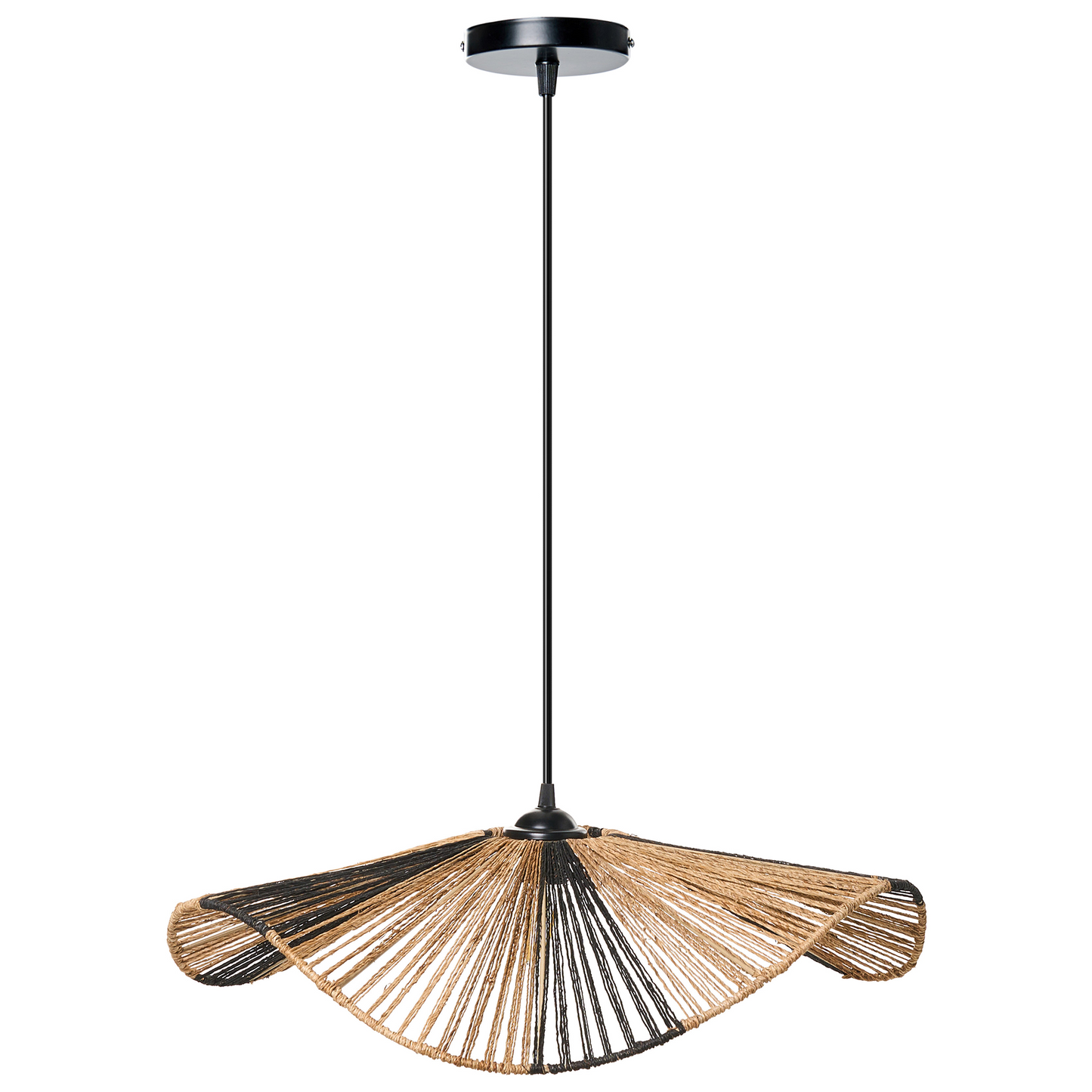Natural Jute Pendant Lamp Open Bulb Handmade For Living Room And Dining