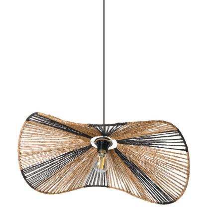 Natural Jute Pendant Lamp Open Bulb Handmade For Living Room And Dining