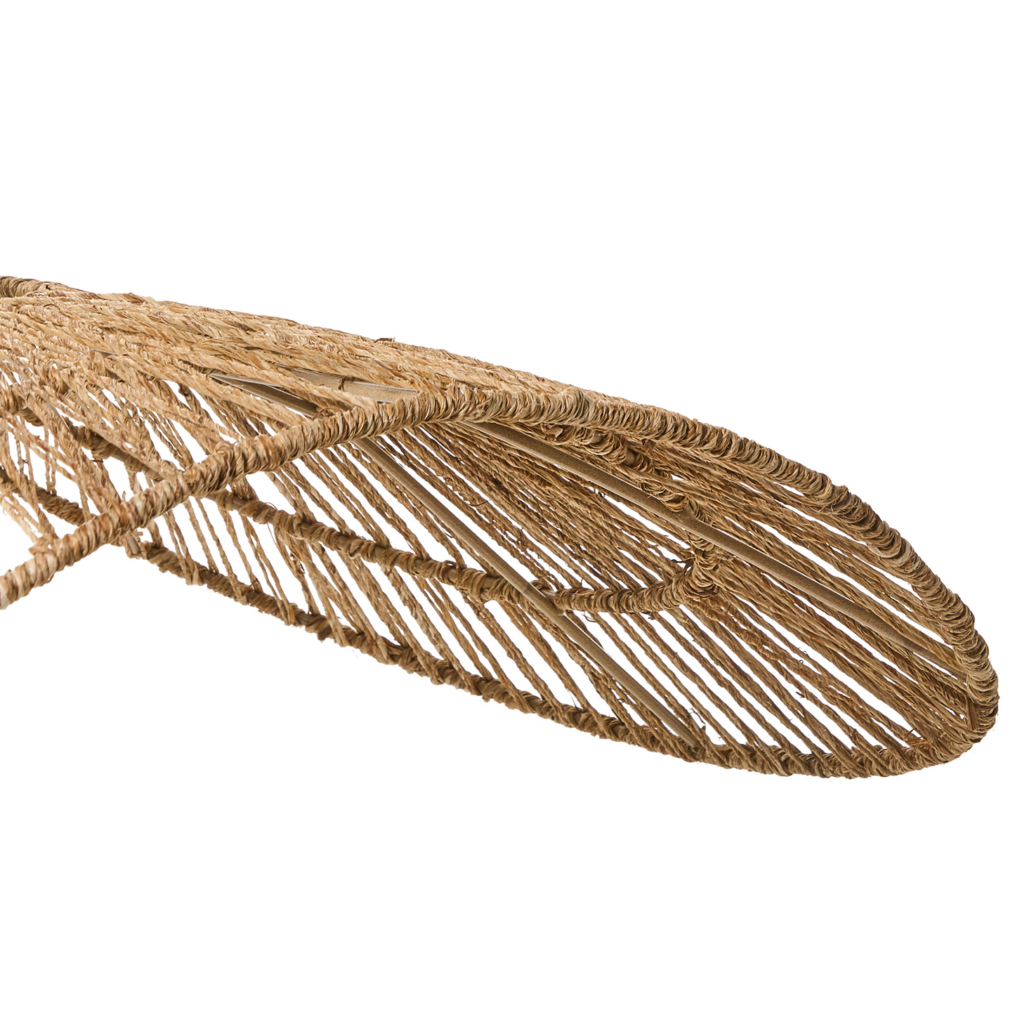 Pendant Lamp Natural Jute Woven Asymmetrical Open Bulb