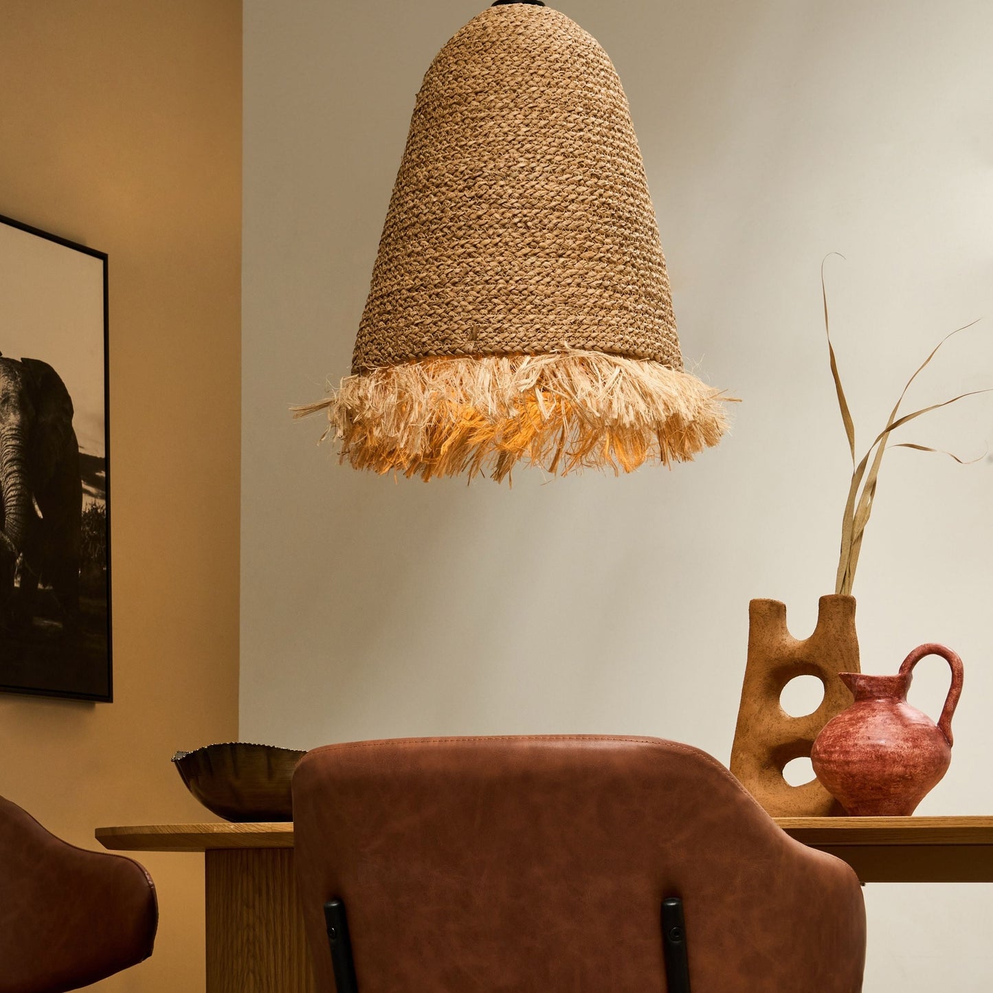 Pendant Lamp Natural Water Hyacinth Banana Fiber Handmade