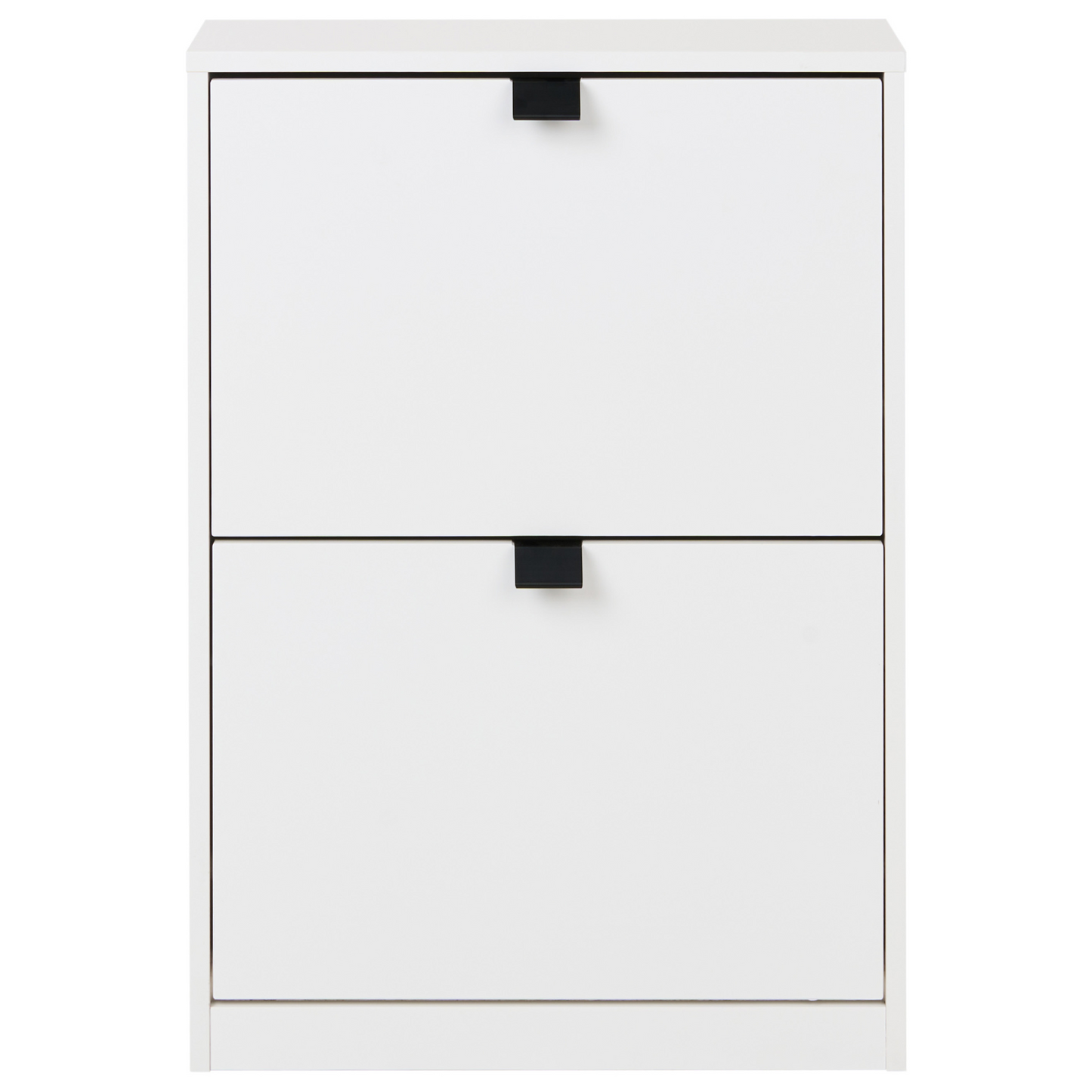 BrightNest Shoe Storage Cabinet White MDF 2 Compartments Modern Hallway Organizer