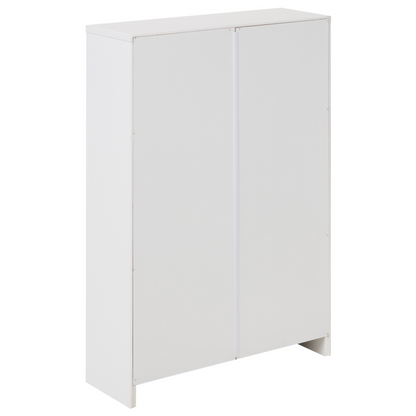 BrightNest Shoe Storage Cabinet White MDF 2 Compartments Modern Hallway Organizer