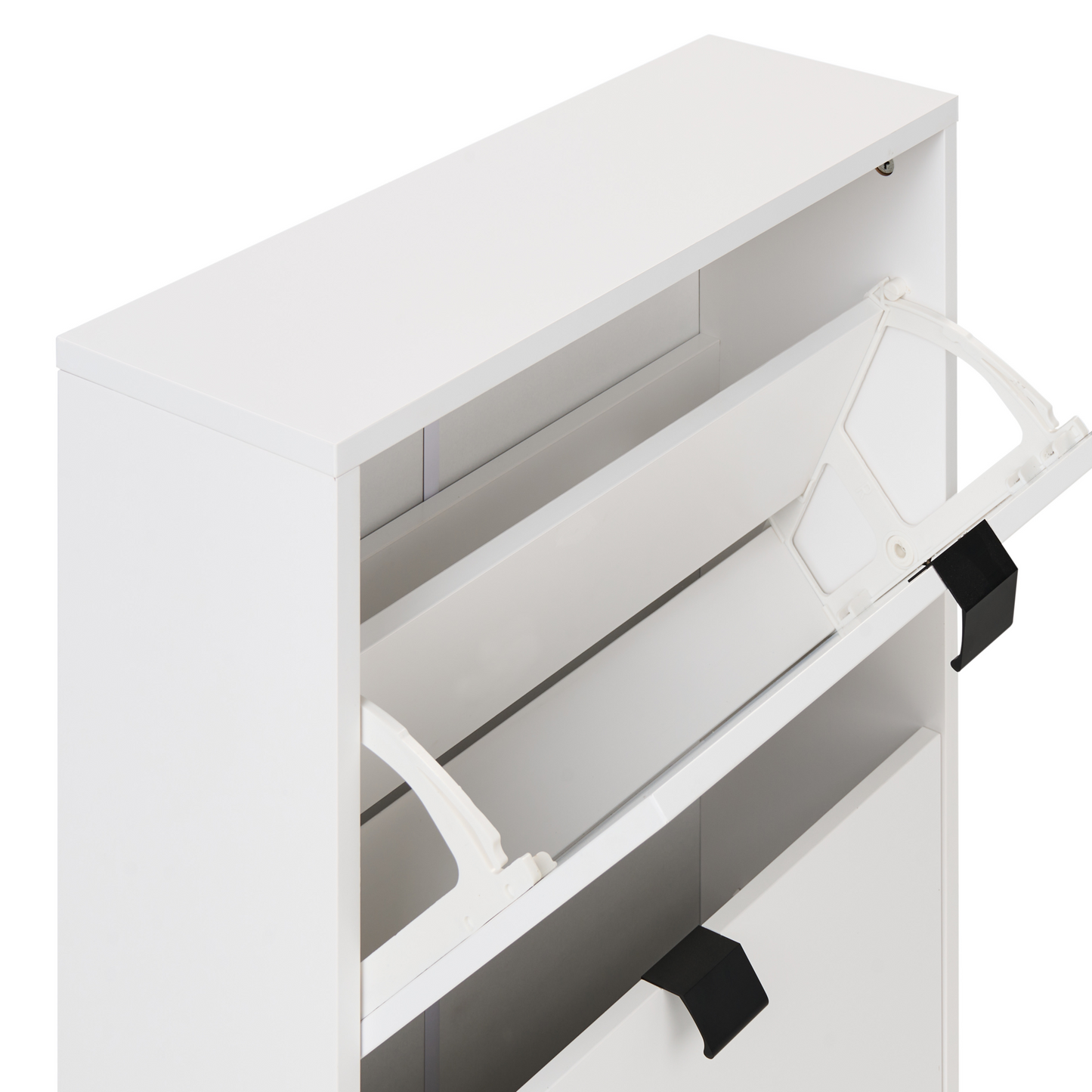 BrightNest Shoe Storage Cabinet White MDF 2 Compartments Modern Hallway Organizer