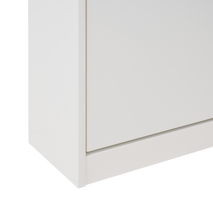BrightNest Shoe Storage Cabinet White MDF 2 Compartments Modern Hallway Organizer