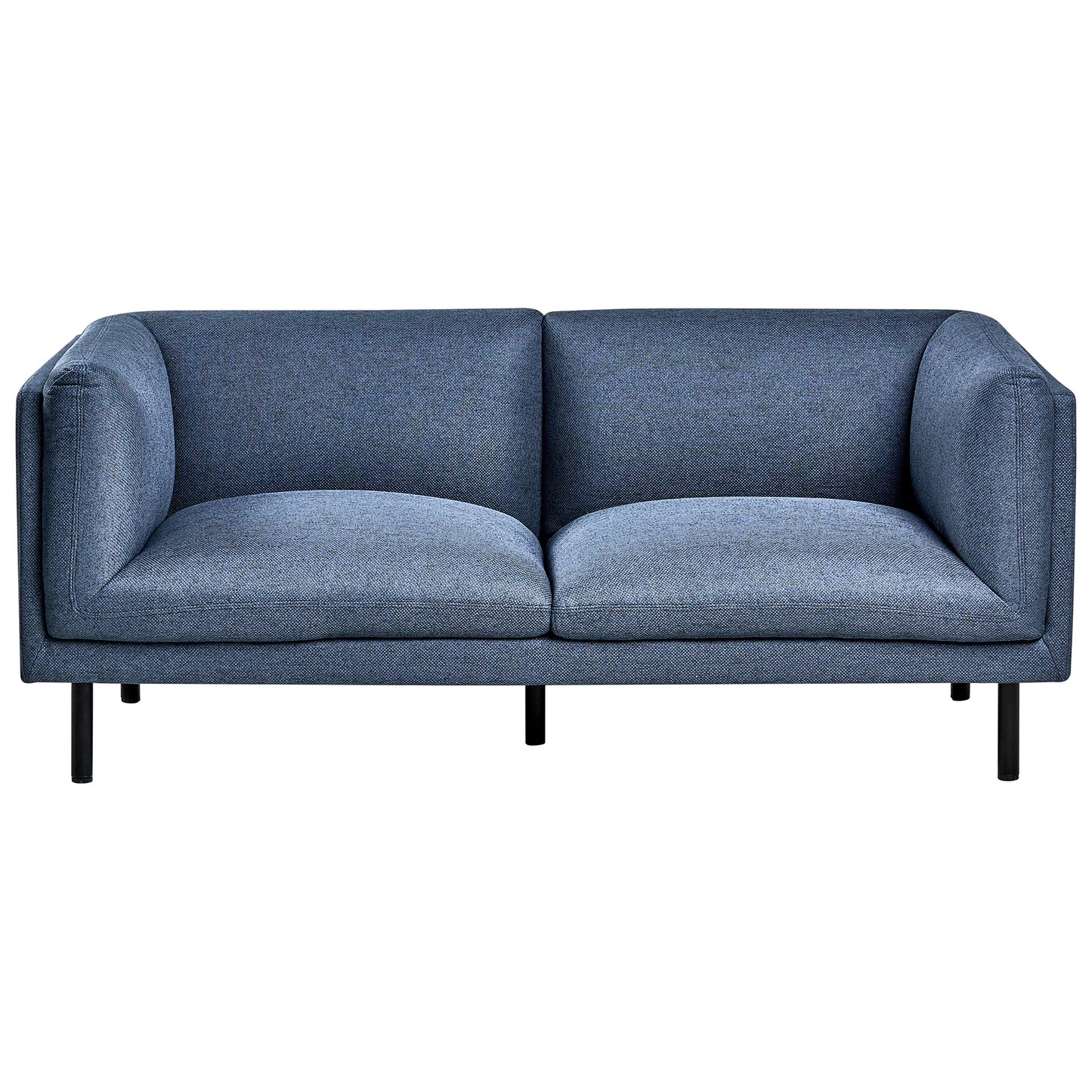 5 Seater Sofa Set Dark Blue Fabric With Metal Legs