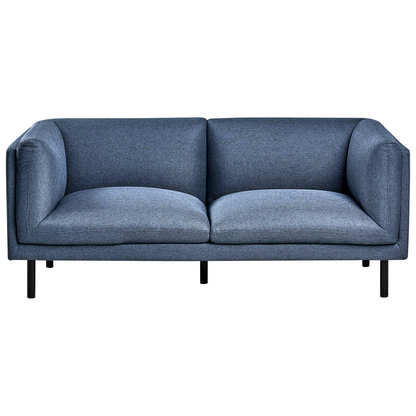 5 Seater Sofa Set Dark Blue Fabric With Metal Legs