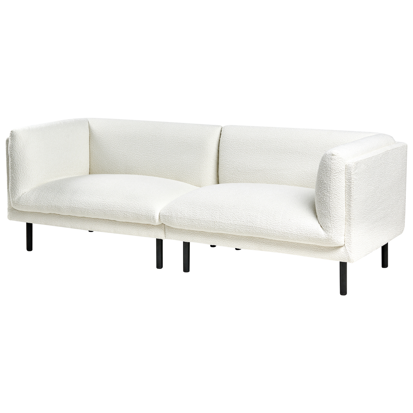 5 Seater Off-White Boucle Sofa Set With Metal Legs