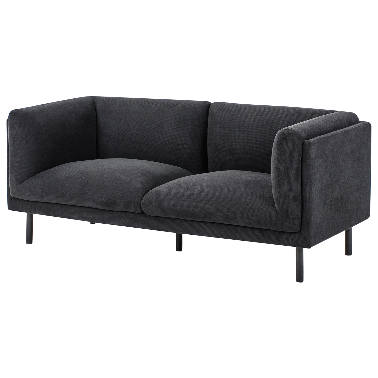 3 And 2 Seater Sofa Set Black Polyester Upholstered Living Room Furniture With Water Repellent Fabric
