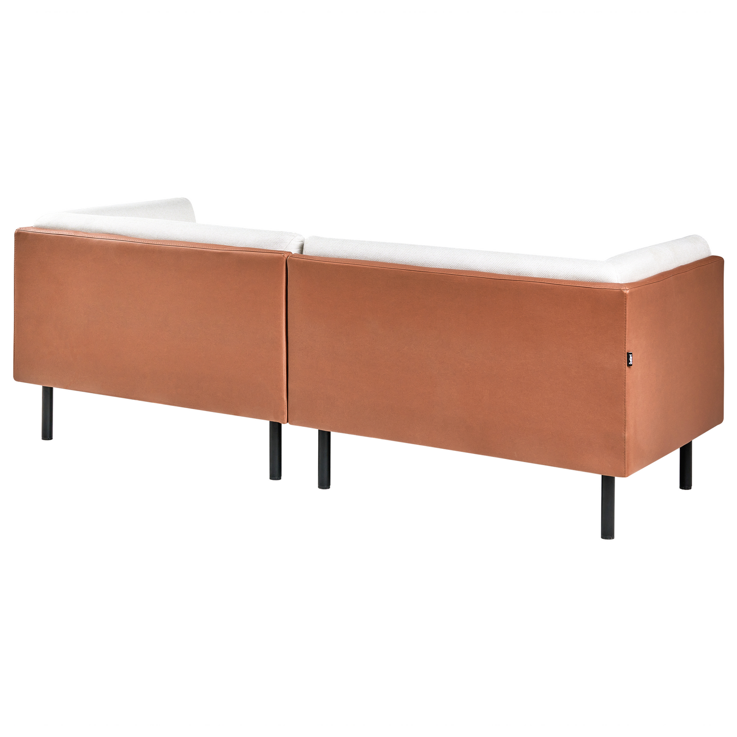 3 Seater Sofa Off-White and Brown Fabric Water-Repellent