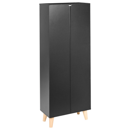 Armadietto Black MDF Shoe Cabinet 3 Compartments Modern Hallway