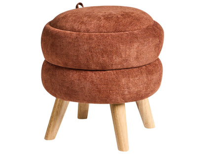 Pouffe Golden Brown Chenille Storage Stool 40 x 41cm