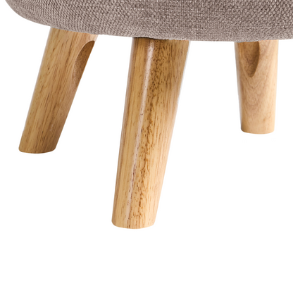 Taupe Chenille Upholstered Pouffe With Hidden Storage 40 x 41cm Modern Stool