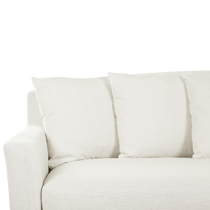 Sofa Slipcover Off White Polyester For 3 Seater Couch Rectangular Cover