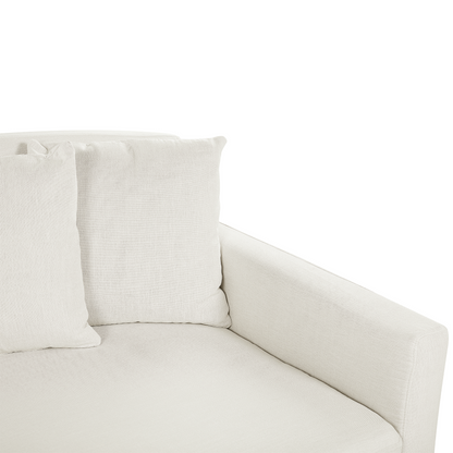 Sofa Slipcover Off White Polyester For 3 Seater Couch Rectangular Cover