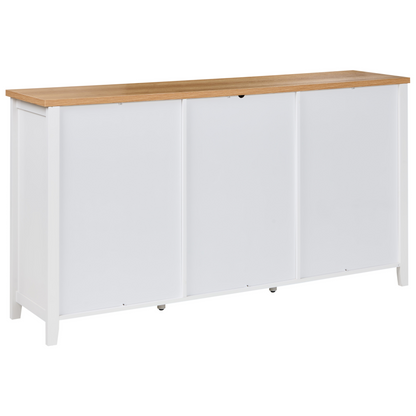 NovaHome White MDF Sideboard 2 Doors Drawers Wine Rack Modern
