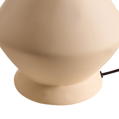 Beige Ceramic Two Handle Table Lamp Drum Shade