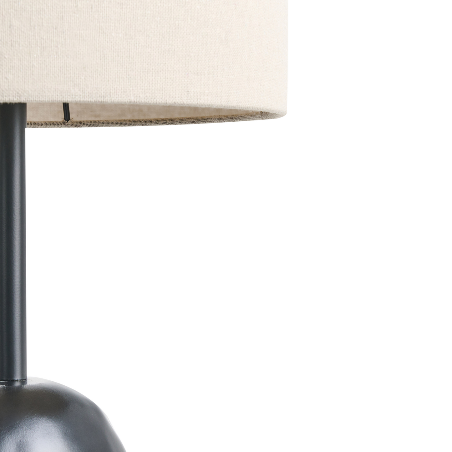 Oragnic Style Floor Lamp Black Ceramic Base Adjustable Fabric Shade