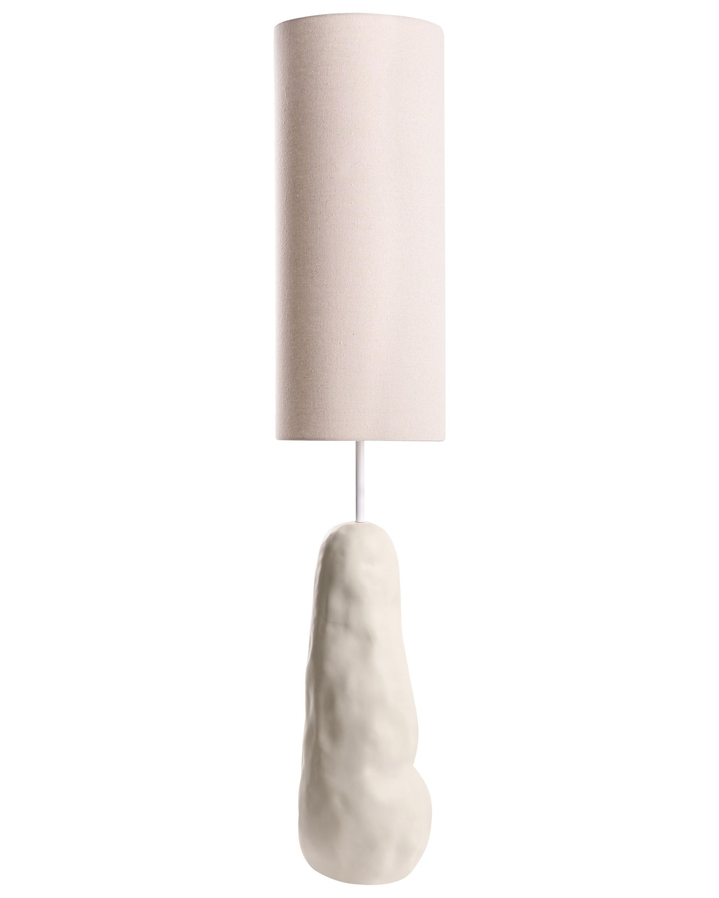 Beige Ceramic Floor Lamp With Tilt Fabric Shade